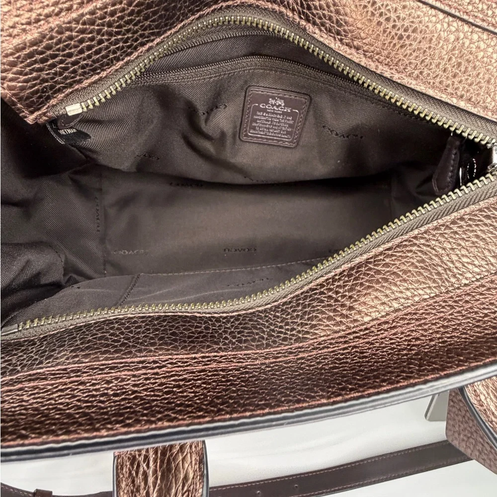 Coach Metallic Bronze Pebbled Leather Swagger 27 Satchel | | Like New Condition